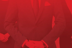 red filter over business suits