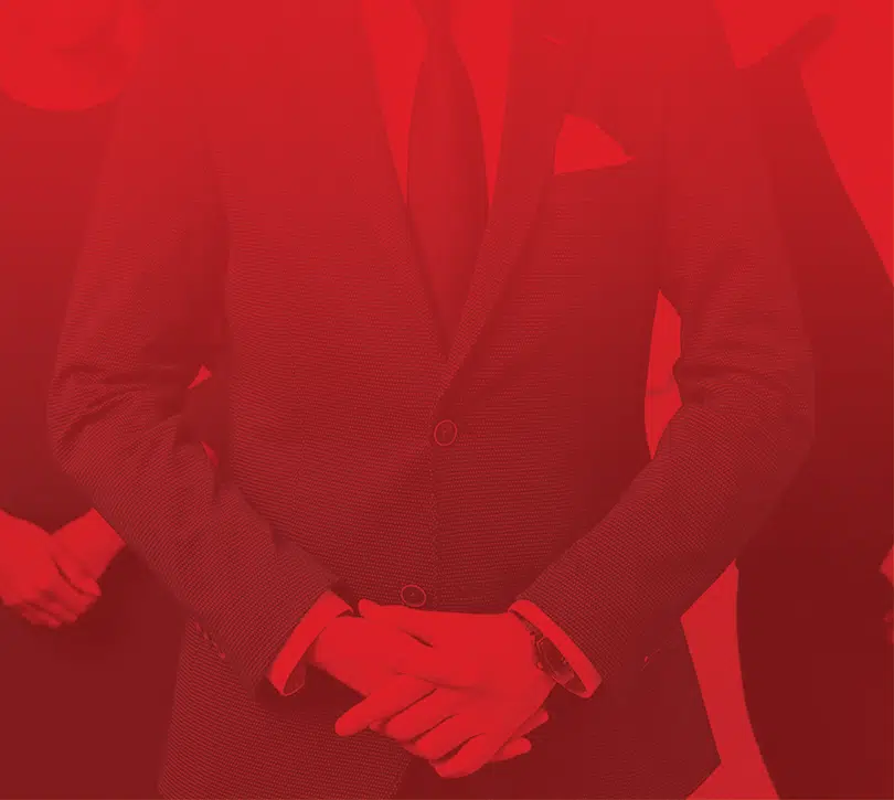 red filter over business suits